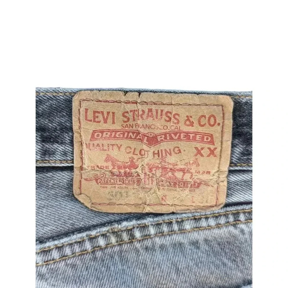 Levi's Vintage Red Tab Distressed Dirty Grunge Gray 501 Jeans Men's 32x32 Button - Picture 3 of 9